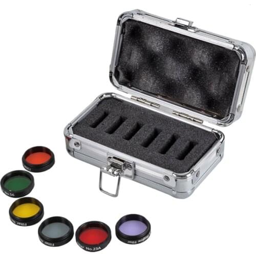 1.25" Astro Color Filters Set (6 pieces) for Astronomical Telescopes Eyepiece Ocular Lens Planets Nebula Filter Moon&SkyGlow