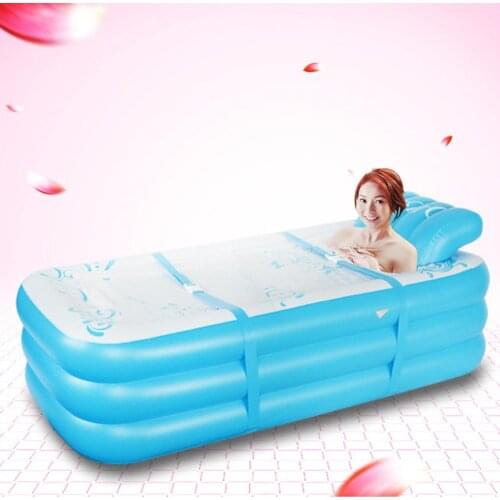 Inflatable Bathtub Home Thickening Folding Barrel Childrens Can Sit Lie Plastic PVC Inflatable Bath Tub Adults Portable