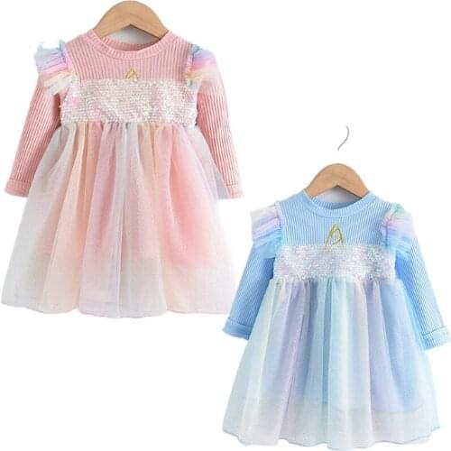 2021 New Spring Autumn Girls Dress Casual Princess Dress Flowers Kids Children Clothing Outfits Girl Party Dresses