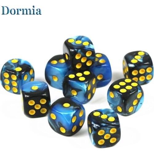 New Arrival 10 Pcs 2 Colours Rounded Corners Games Dice,12mm 6 Sided with Standard Dots, for Casino As Board Game Accessories