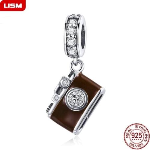 New Design Classical Geniune 925 Sterling Silver Vintage Camera Pendants fit Bracelets Necklace Jewelry for Women Gifts Xmas