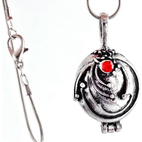 Vintage Locket Pendant Chain Vampire Elena Gilbert Verbena Necklace Vampire Diary Girlfriend Gift Jewelry