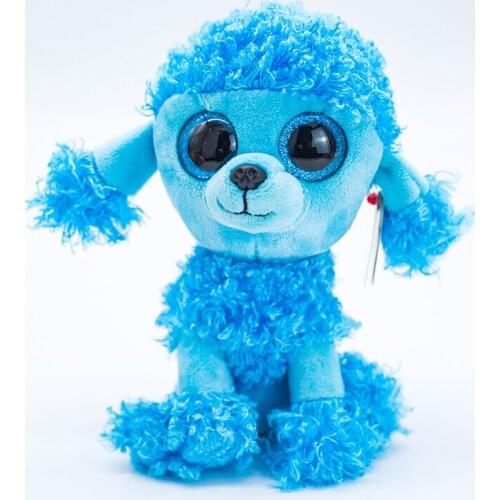 New 6 ‘’15cm Ty Beanie Stuffed Plush Animals Doll Mandy the Blue Poodle Collectible Big Eyes Dog Soft Toys Girl Birthday Gift