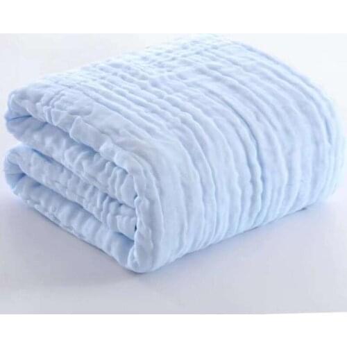 Six Layer Combed Cotton Baby Bath Towel 105*105cm Solid Gauze Quilt Newborn Wrap Cloth Stroller Blanket Infant Swaddle Sleepsack