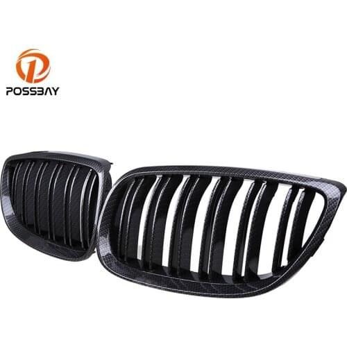 POSSBAY Fit for BMW 3-Series E92 Coupe M3 2007/2008/2009/2010-2013 Imitation Carbon Fiber Front Grill Racing Grills Car-covers