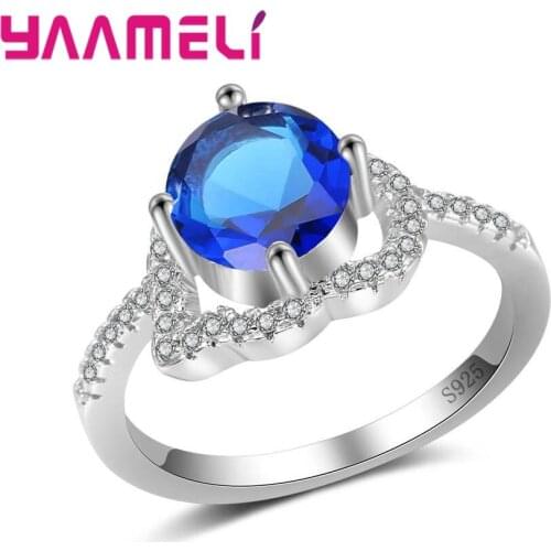 Simple Style Cheapest Price Women Female Finger Rings Hot Crystal Cubic Zirconia Best 925 Sterling Silver Jewelry Gift