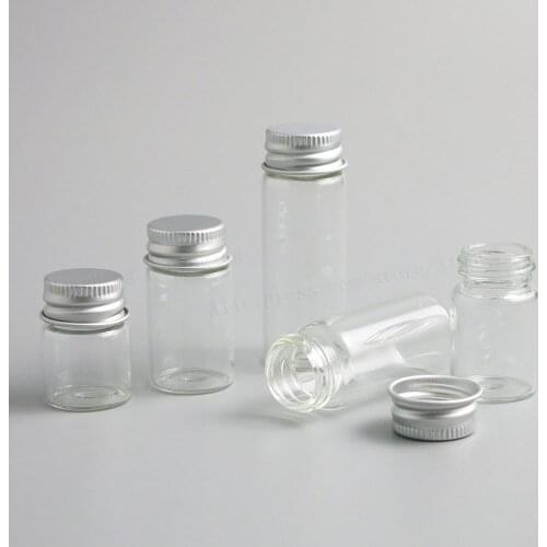 500 x Empty 5ml 6ml 7ml 10ml 14ml Clear Glass Bottle With Aluminum Cap 1/3oz Small Glass Small Vials For Essential Oil Use