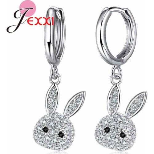 Womens Animal Hoop Earrings Inlaid Crystal 925 Sterling Silver Ear Jewelry Wedding Party Earring Brincos Fashion