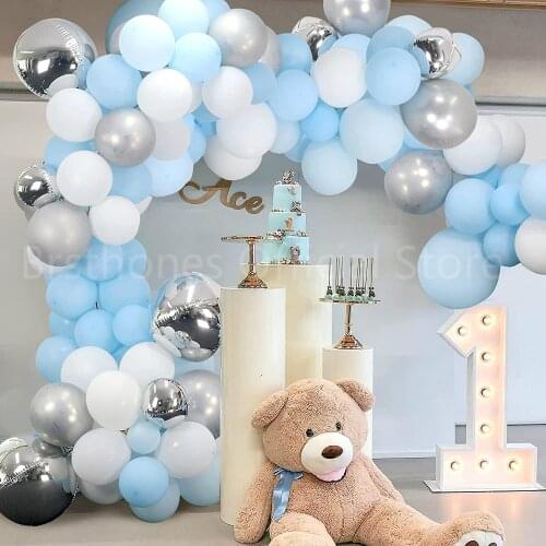 Blue Macaron Balloons Garland Arch Kit Baby Shower Pastel Latex Balloons Birthday Party Decorations Backdrop Wedding 139 Packs