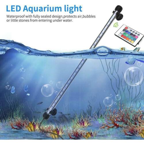 Remote controlled 5050SMD led Light Bar Submersible strip tube submarine lamp Multicolor RGB Aquarium Fish Tank Waterproof IP68