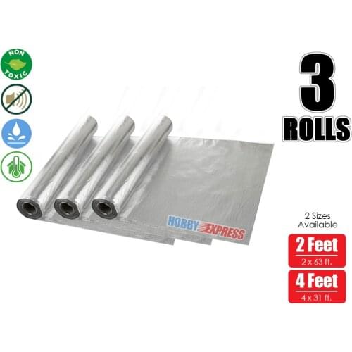 Arrowzoom 3 Rolls 375 sq ft (2 x 63 ft / 4 ft x 31 ft) Roof Attic Floor Radiant Foil Barrier Reflective Solar Thermal Insulation