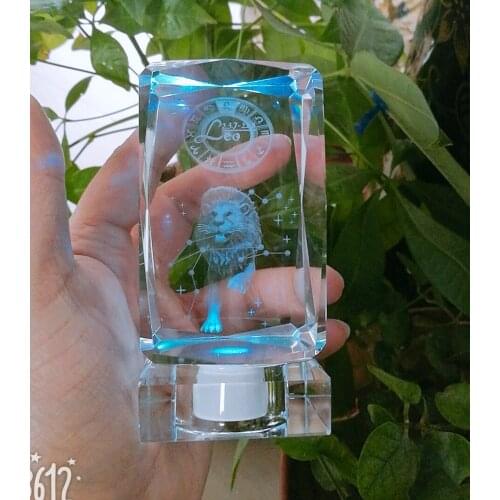 TOP COOL best Birthday festival Business gift present # Propitious Good Lucky 3D Crystal Leo Lion constellation art statue