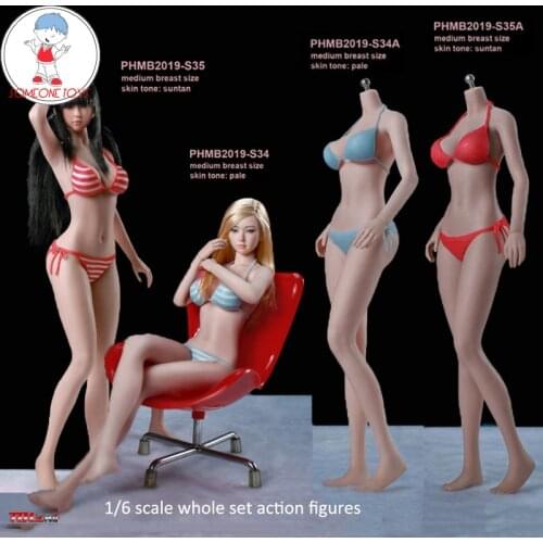 In Stock TBLeague S34 S35 1/6 Girl Female Head Sculpt Body Bikini Whole Set Action Figures Collections