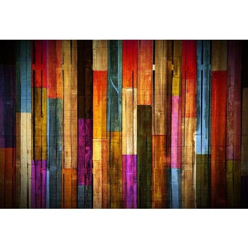 VinylBDS Wood Wall Theme Photo Studio Backdrop Colorful Wood Retro Photography Studio Backgrounds Photo Backdrop