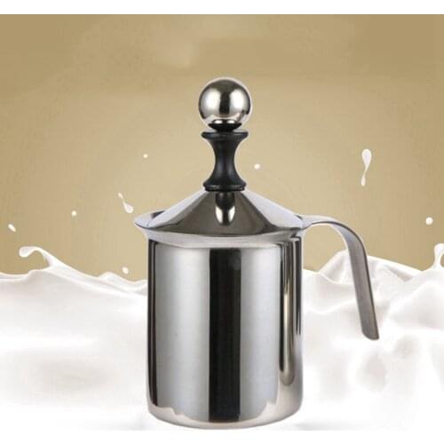 400cc Cappuccino Milk Frother Japanese Style Double-layer Stainless Steel Hand Milk Frother Coffee Utensils kitchen Coffeeware