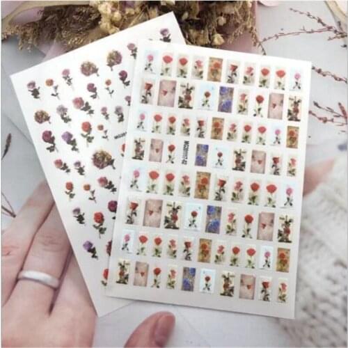 High Quality Fashion Hot Sell 9*12cm Dry Nail Stickers Flowers Nail Art Nail Ornament for Women Girl Manicure Fingernail Decals