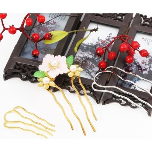 1 piece Retro 4 Tooth Hair Fork Hair Comb Silver / Gold Hair Clip Hair Accessories Retro Hair Clip Found Jewelry