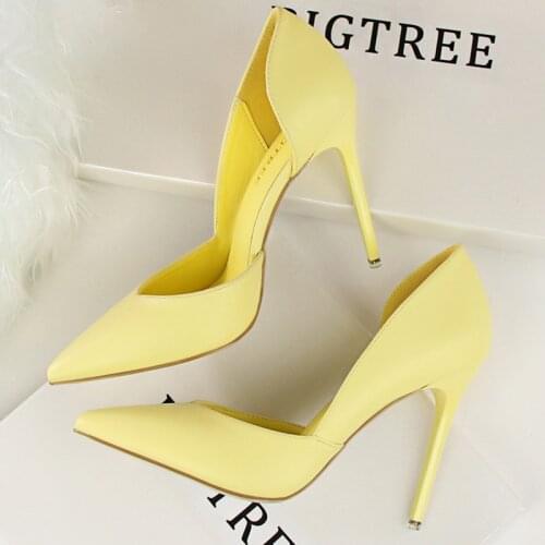 2021 Women 10.5cm High Heels Office Stiletto Burgundy Purple Pumps Lady Elegant Wedding Bridal Scarpins Yellow Red Dress Shoes