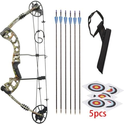 1 Set Of Junxing M125 Archery Composite Bow Camouflage Belt Carbon Fiber Arrow 30-70 Lbs Adjustable For Hunting Bow Archery Bow