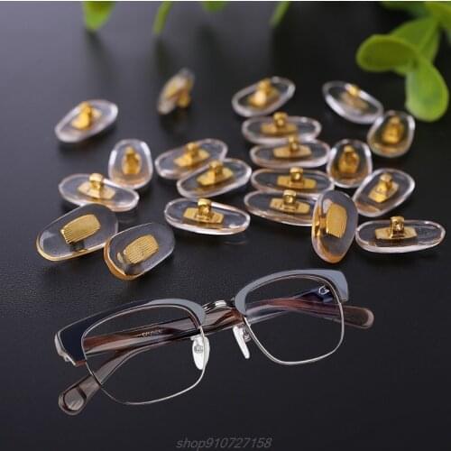 10 Pairs/Lot Golden PVC Glasses Anti Slip Aluminum Conductor Silver Nose Pads J15 21 Dropshipping