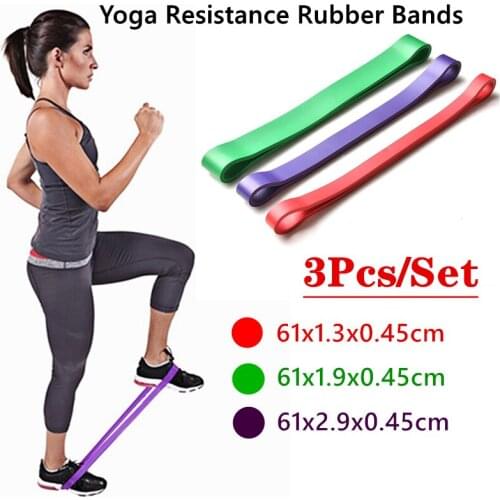 3Pcs/Set Durable Rubber Elastic Resistance Band Fitness Power Training Yoga Loop Tension Tape
