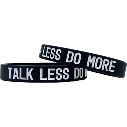 300pcs Motivational TALK LESS DO MORE Silicone Bracelets Rubber Wristbands Free Shipping by DHL