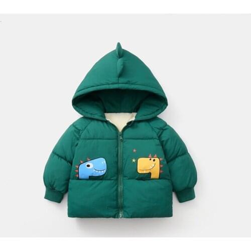 Childrens Cartoon Dinosaurs Hooded Cotton Clothes for Men and Womenshort Cotton Clothes for Small and Medium-sized Children