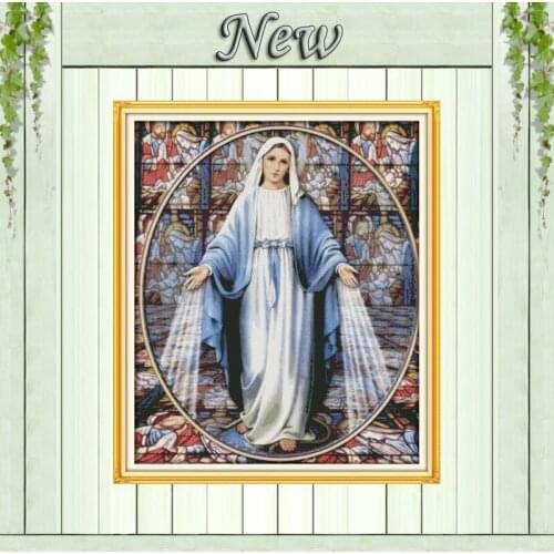 Virgin Mary Jesus Christian painting counted printed on canvas DMC 11CT 14CT Chinese Cross Stitch kits needlework Sets embroider