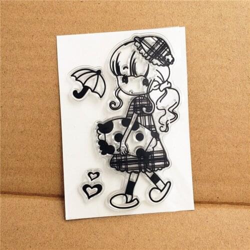 Hot selling Pillow girl alphabet transparent clear stamp / silicone seal roller stamp DIY scrapbook album / card production