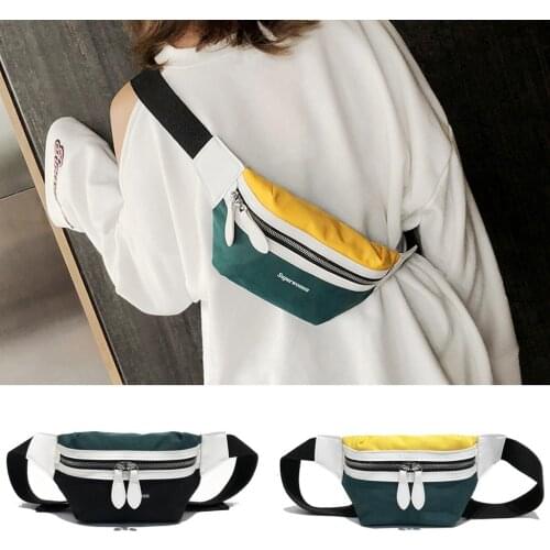 Canvas Fanny Pack Banana Waist Bag Belt New Brand Bag for Belt Women Waist Pack Contrast Color Chest Bag Phone Pouch Belly Bag