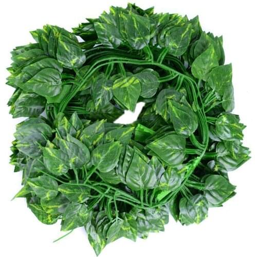 12Pcs Home Decor Artificial Vine 2M Artificial Ivy Green Leaves Garland for Home Kitchen Garden Office Wedding Wall DIY Decor