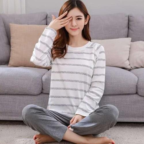 Suit spring autumn ladies cute animal sleepwear womans thin full length home clothes Pajamas Set For Women long sleeves pyjamas