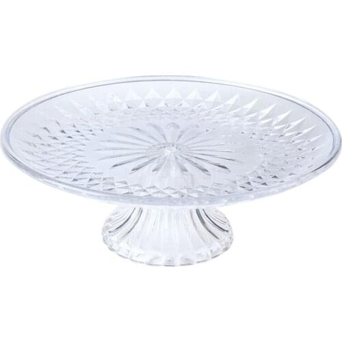 Crystal Round Serving Tray Snack Fruit Dry Fruit Plate HighQuality Handmade Sushi Dish Dinnerware Tableware Elegantly