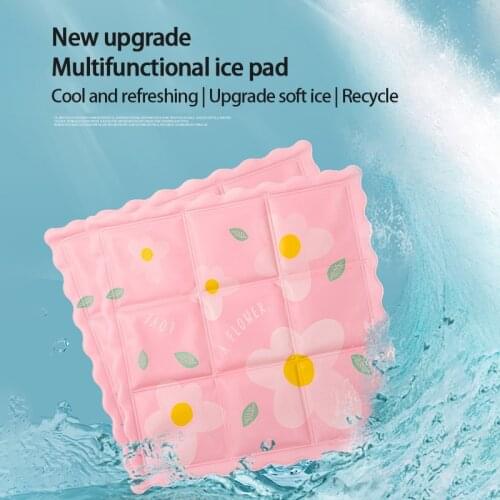 Square Ice Pad Breathable Cool Gel Ice Cushion Summer Waterproof Foldable Seat Mat Home Outdoor Office Car Chair Cushion 36cm