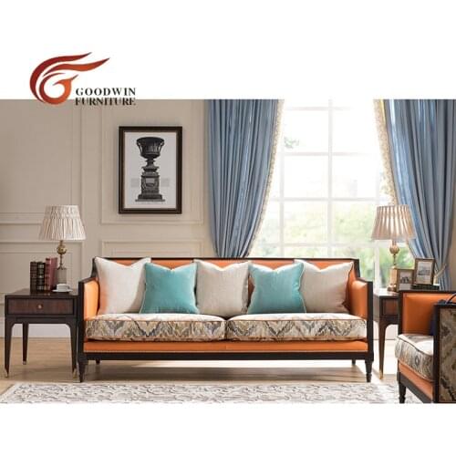 Liriodendron wood furniture living room luxury sofa italian WA371