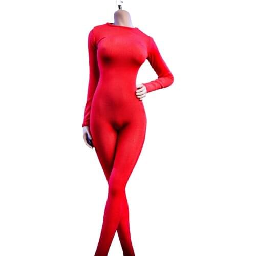 1/6 Scale Female Figure Clothes 19XG37 1/6 Female Long Sleeve Tights Jump suits Clothes Fit 12'' Body Toy Accessory