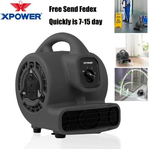 XPOWER Black Powerful Carpet dryer Mini Mighty Air Mover Professional Outdoor Floor Fan Hotel Supermarket Industrial Air Blower