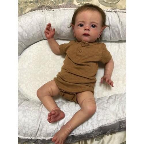 50 CM 3D Skin Visible Veins Soft Silicone Reborn Baby Elf Fred Boy Doll Toy For Girl Cloth Body Bebe Boneca Lifelike Gift