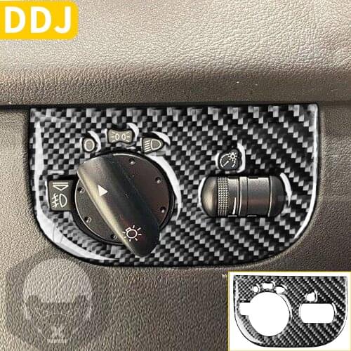 For Audi TT MK1 8N 2001-2006 Carbon Fiber Sticker Headlight Switch Button Frame Cover Interior Decor Overlay Car Styling Trim
