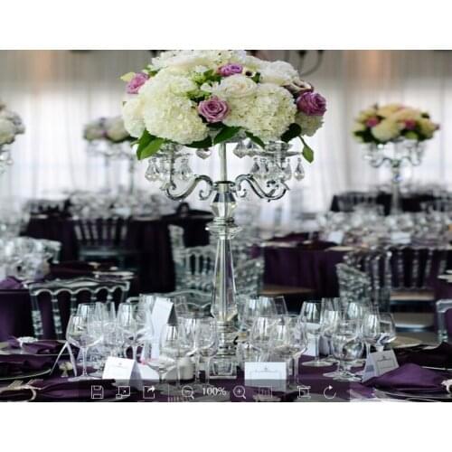 New style Elegant Wedding acrylic Centerpiece For Banquets Crystal mental Candelabra Table Centerpiece For Wedding senyu0302
