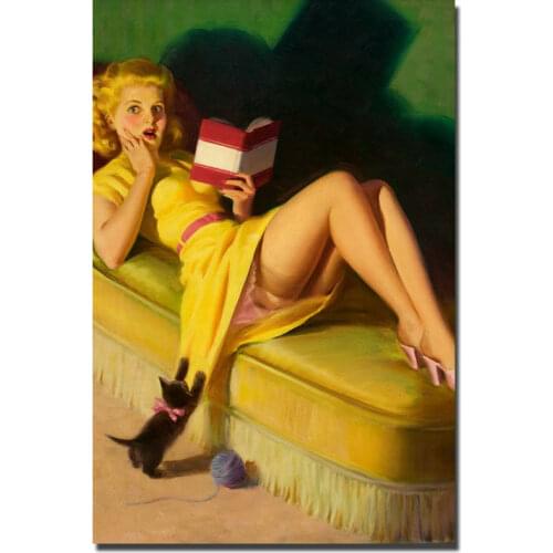 Pinup Sexy Girl 7 Silk Fabric Wall Poster Art Decor Sticker Bright