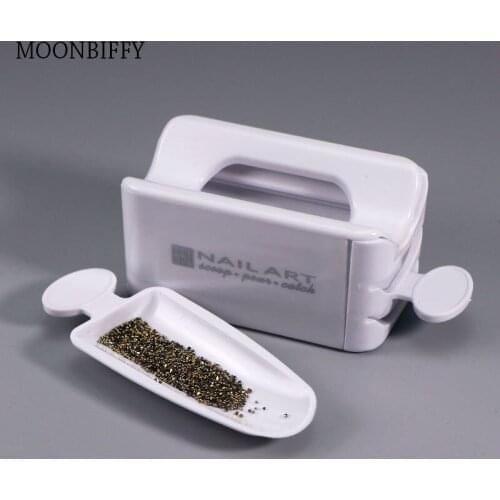 Dip Powder Recycling Tool Mess-Free Nail Glitter Rhinestones Recycling Box Nail Art French Mold Tray Holders Jars