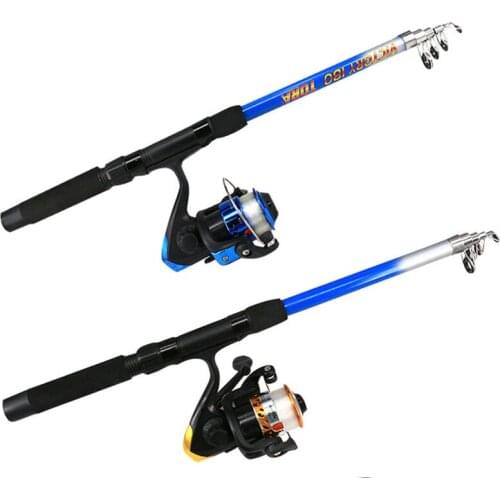 Portable Telescopic Fishing Rod and Reel Combos Travel Spinning Fishing Pole Kits