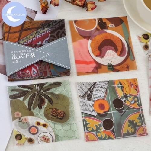 YueGuangXia Transparent Memo Mushroom Tea Iceland Snow Pad Notes Scrapbooking Material Creative Loose Leaf Memo Pad 30pcs/lot