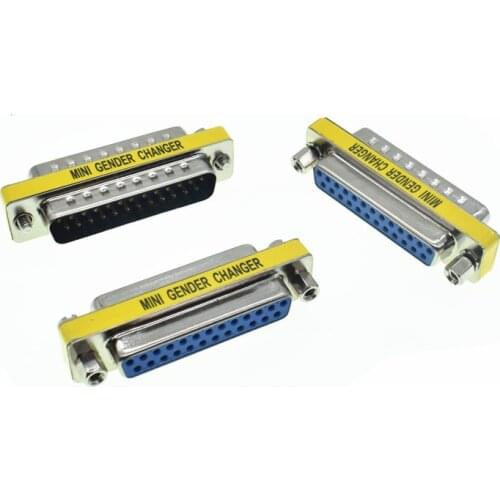 DB25 D-Sub 25pin Connectors Mini Gender Changer Adapter RS232 Serial Connector Male To Male Female To Female Female To Male
