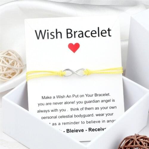 Silver Infinite Bracelet&Bangle Multiple Colour Taiwan Wax Line Handmade Adjustable Bracelets For Women/Men Jewelry Lucky Gift