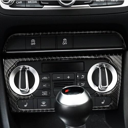 Car styling For Audi Q3 2013-2017 Carbon Fibre Interior Center Control Cover Trim Air conditioning Outlet Frame Decoration Trim