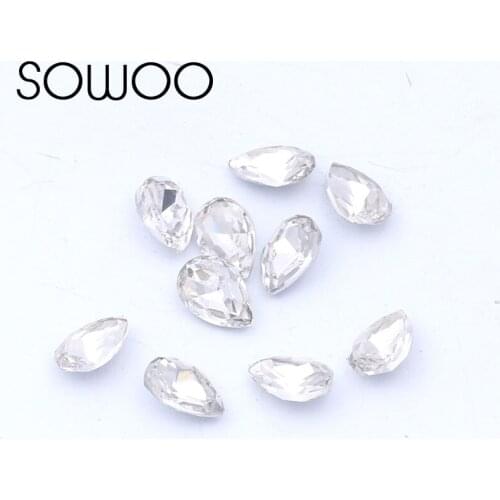Pointback Drop crystal glass rhinestones DIY water droplet crystals for jewelry making findings & components All Size SOWOO