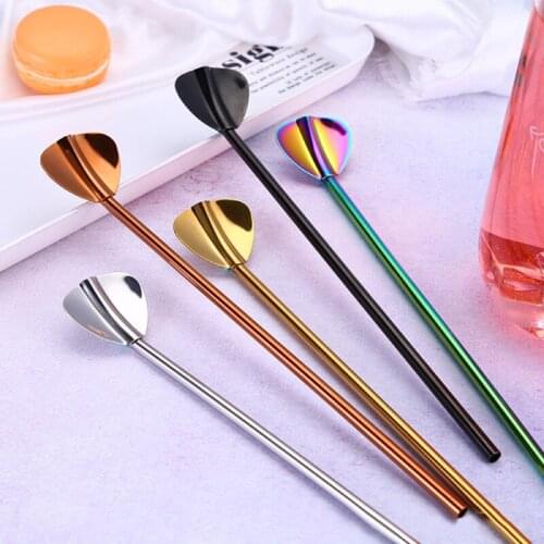 6pcs Stainless Steel Filter Drinking Straw Heart-shaped Stirring Rod Reusable Home Kitchen Accessories Supplies