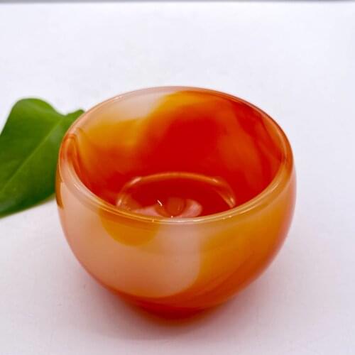 6.5cm Higt Quality Hand Carving Crystal Agate Bowl Geomantic Omen And Gifts Home Decoration